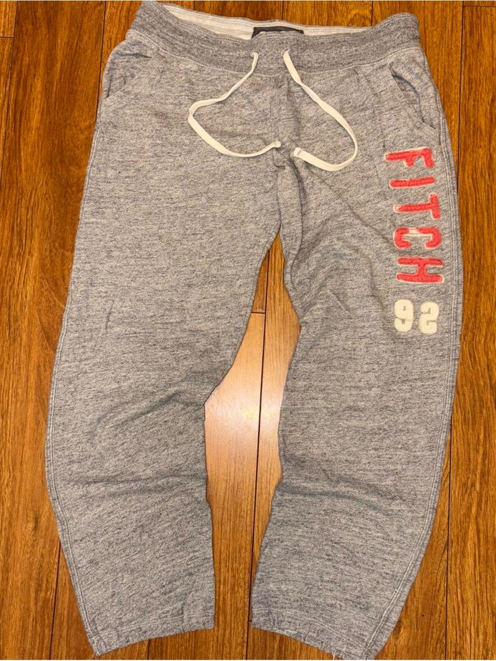 Grey Y2K Abercrombie and Fitch sweatpants with logo